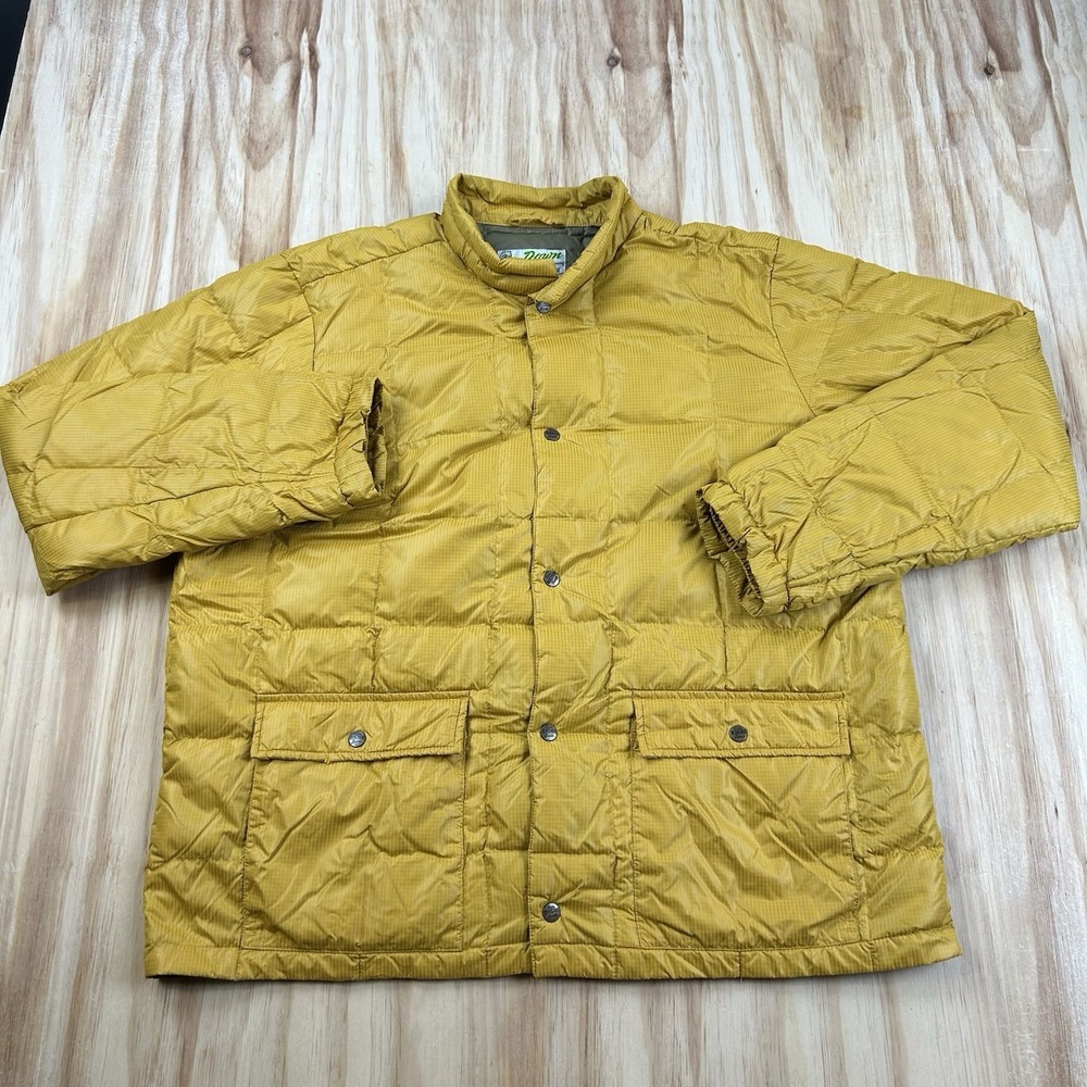 Eddie Bauer Mens XL Mustard EB550 Premium Goose Down Quilted Puffer Jacket